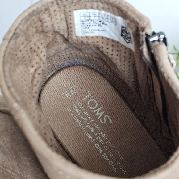 TOMS Avery Wedge Booties Toffee Brown Side Zip Comfort Shoes US 9 - Picture 4 of 12